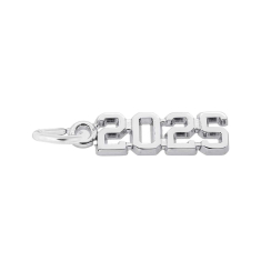 14k White Gold 2025 Flat Charm 1
