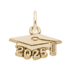 14k Yellow Gold Graduation Cap 2025 Flat Charm 1