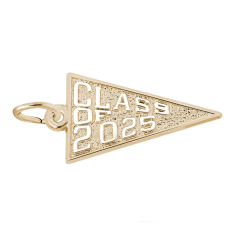 14k Yellow Gold Class of 2025 Graduation Flag Flat Charm 1