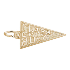 10k Yellow Gold Class of 2027 Graduation Flag Flat Charm 1