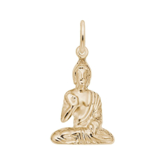 10k Yellow Gold Buddha Flat Back 2D Charm 1
