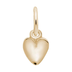 10k Yellow Gold Heart Accent Flat Charm 1
