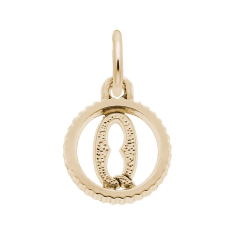 10k Yellow Gold Initial Q Small Open Disc Flat Charm 1