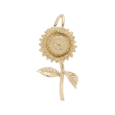 10k Yellow Gold Sunflower 3D Charm 1
