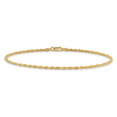 14k Yellow Gold 2mm Diamond-Cut Rope Chain Bracelet 1