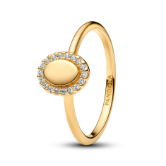Pandora Engravable Oval Halo Gold-Plated Ring 1