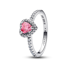 Pandora Elevated Pink Heart Ring 1