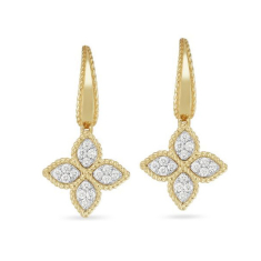 Roberto Coin Princess Flower Diamond Drop Earrings 1/3ctw 1