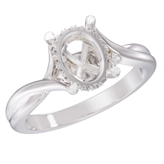 1/15ctw Diamond Hidden Halo White Gold Engagement Ring Setting 1