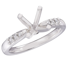 1/15ctw Diamond White Gold Engagement Ring Setting - Design Collection 1