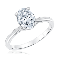 1 1/2ct Oval Lab Grown Diamond Solitaire Engagement Ring 1