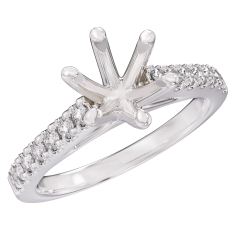 1/4ctw Diamond White Gold Engagement Ring Setting - Design Collection 1