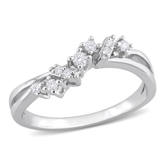 1/6ctw Diamond Cluster Sterling Silver Fashion Ring 1