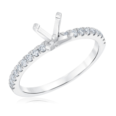 1/4ctw Round Diamond 14k White Gold Engagement Ring Setting 1