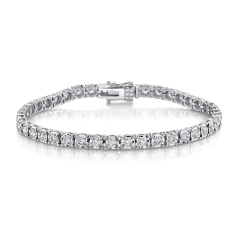 Shy Creation 3ctw Diamond 14k White Gold Tennis Bracelet 1