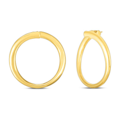 Roberto Coin Designer Gold 18k Yellow Gold Small Contoured Hoop Earrings 1