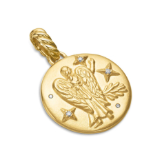 David Yurman Virgo Amulet in 18K Yellow Gold with Diamonds, 28.7mm 1