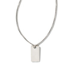 Men's Kendra Scott Dog Tag Necklace in Oxidized Sterling Silver 1