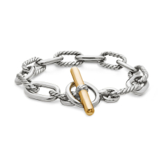David Yurman DY Madison Toggle Chain Bracelet with 18K Yellow Gold - Medium 1