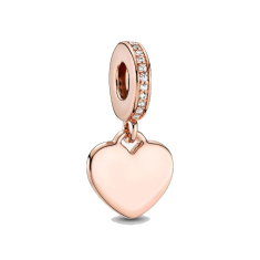 Pandora Engravable Heart Tag Rose Gold-Plated Dangle Charm 1