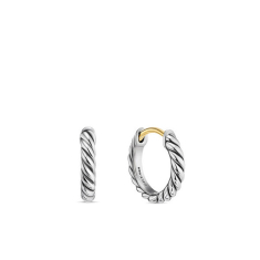 David Yurman Sculpted Cable Huggie Hoop Earrings in Sterling Silver 1