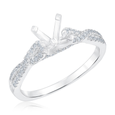 1/4ctw Diamond Twist 14k White Gold Engagement Ring Setting 1