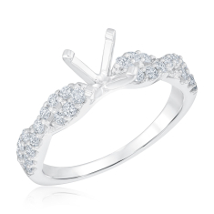 1/2ctw Diamond Twist 14k White Gold Engagement Ring Setting 1