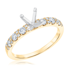 3/8ctw Diamond 14k Yellow Gold Engagement Ring Setting 1