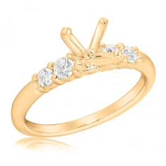 1/3ctw Diamond 14k Yellow Gold Engagement Ring Setting 1