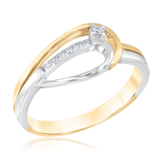 Breuning 1/2ctw Diamond Two-Tone 14k Yellow and White Gold Ring 1