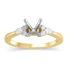 1/4ctw Diamond Yellow Gold Engagement Ring Setting - Design Collection 1