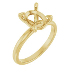 14k Yellow Gold Solitaire Engagement Ring Setting 1