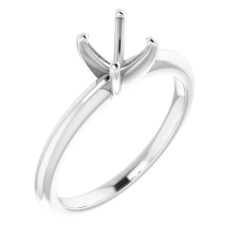 14k White Gold Solitaire Engagement Ring Setting 1