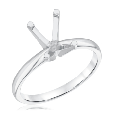 14k White Gold Solitaire Engagement Ring Setting 1