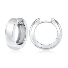 Breuning 17mm Sterling Silver Huggie Hoop Earrings 1