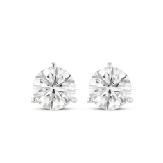 Lightbox 2ctw Round Lab Grown Diamond White Gold Solitaire Stud Earrings 1