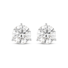 Lightbox 3ctw Round Lab Grown Diamond White Gold Solitaire Stud Earrings 1