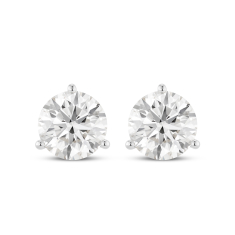 Lightbox 4ctw Round Lab Grown Diamond White Gold Solitaire Stud Earrings 1