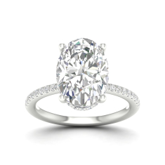 5 1/4ctw Oval Lab Grown Diamond Hidden Halo 14k White Gold Engagement Ring 1