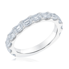 1 7/8ctw Emerald Diamond 14k White Gold Wedding Band 1