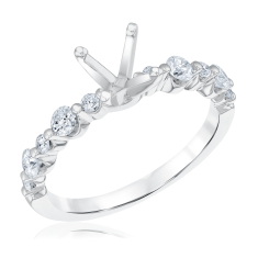 1/2ctw Diamond 14k White Gold Engagement Ring Setting 1