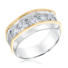 Men's 2ctw Round Lab Grown Diamond Two-Tone Ring 1