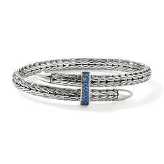John Hardy Spear Blue Sapphire and Sterling Silver Cuff Bracelet 1