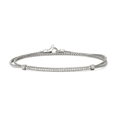 John Hardy Essential 1/4ctw Diamond Pave Sterling Silver Wrap Bracelet 1