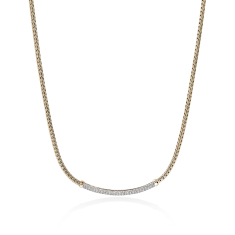 John Hardy Essential 3/4ctw Diamond Bar Yellow Gold Necklace 1