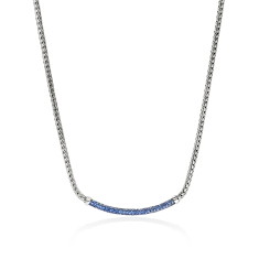 John Hardy Essential Blue Sapphire Bar Sterling Silver Necklace 1