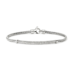 John Hardy Essential 5/8ctw Diamond Pave Bar Sterling Silver Bracelet 1