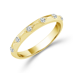 1/8ctw Diamond Accent 10k Yellow Gold Stackable Ring 1