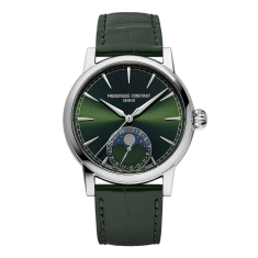 Frederique Constant Classic Moonphase Date Manufacture Green Dial Green Alligator Strap Watch 40mm - FC-716GR3H6 1