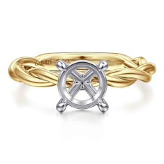 Gabriel & Co. Emersin Round Twisted 14k Yellow Gold Engagement Ring Setting 1